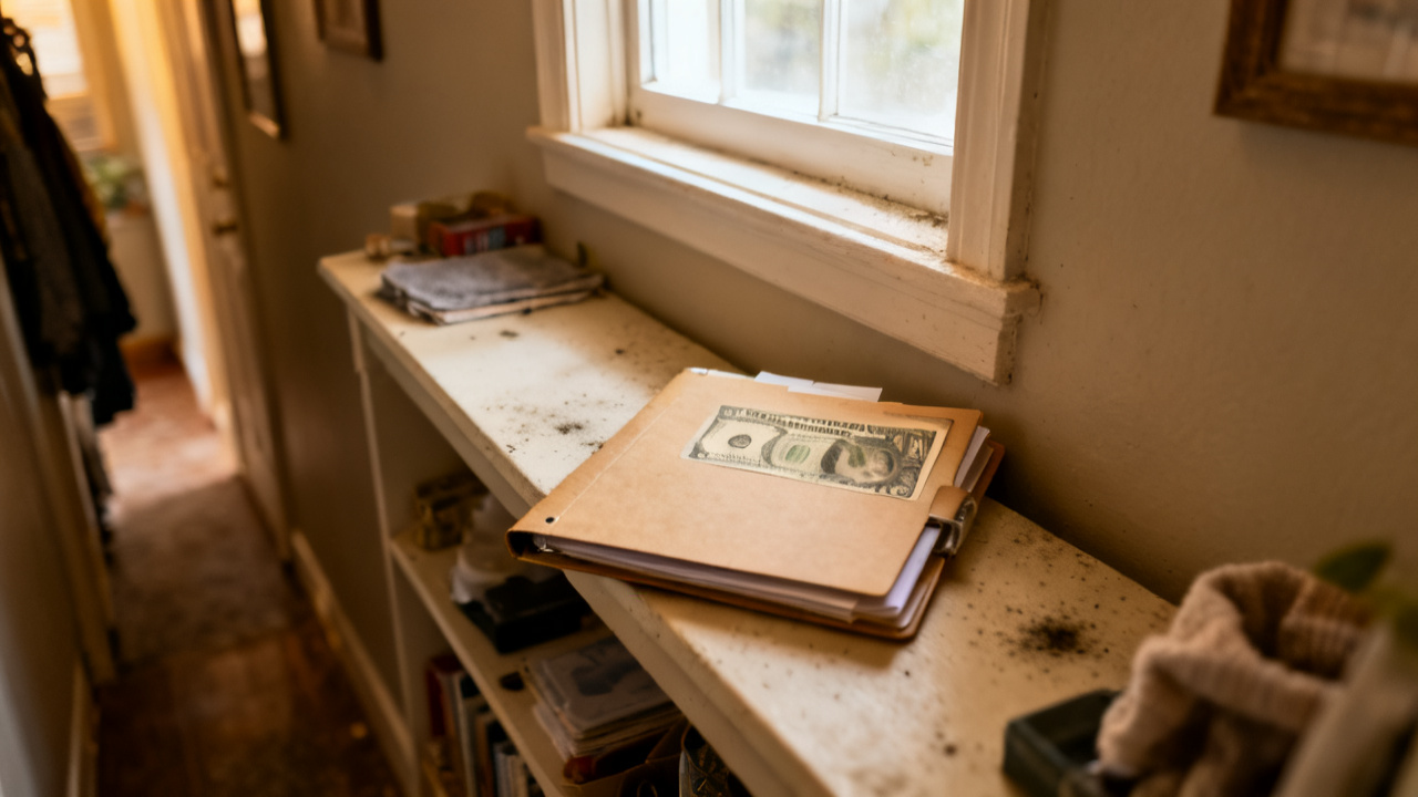 hallway console setup for Cash Close