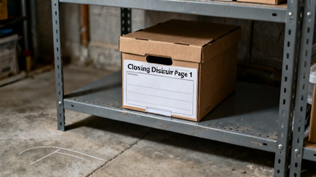 closing disclosure page 1 waiting on a hallway console