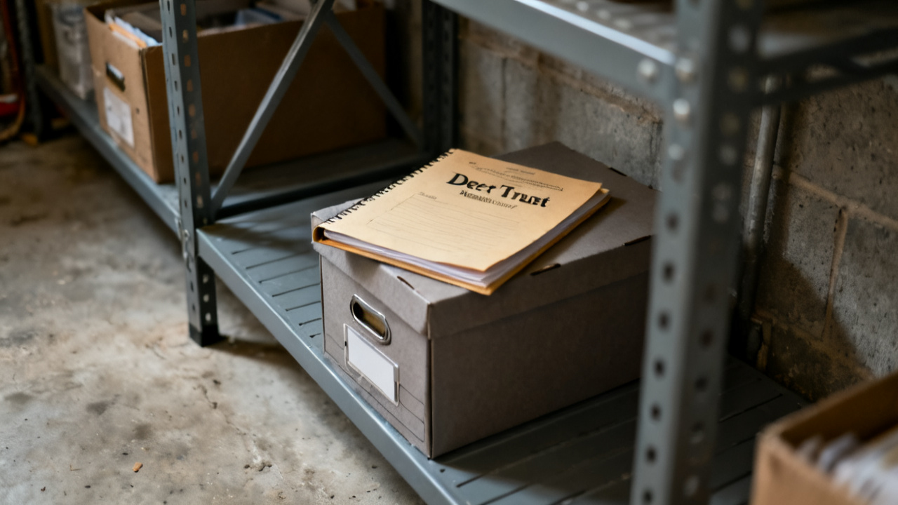 deed trust mortgage folder on a patio table