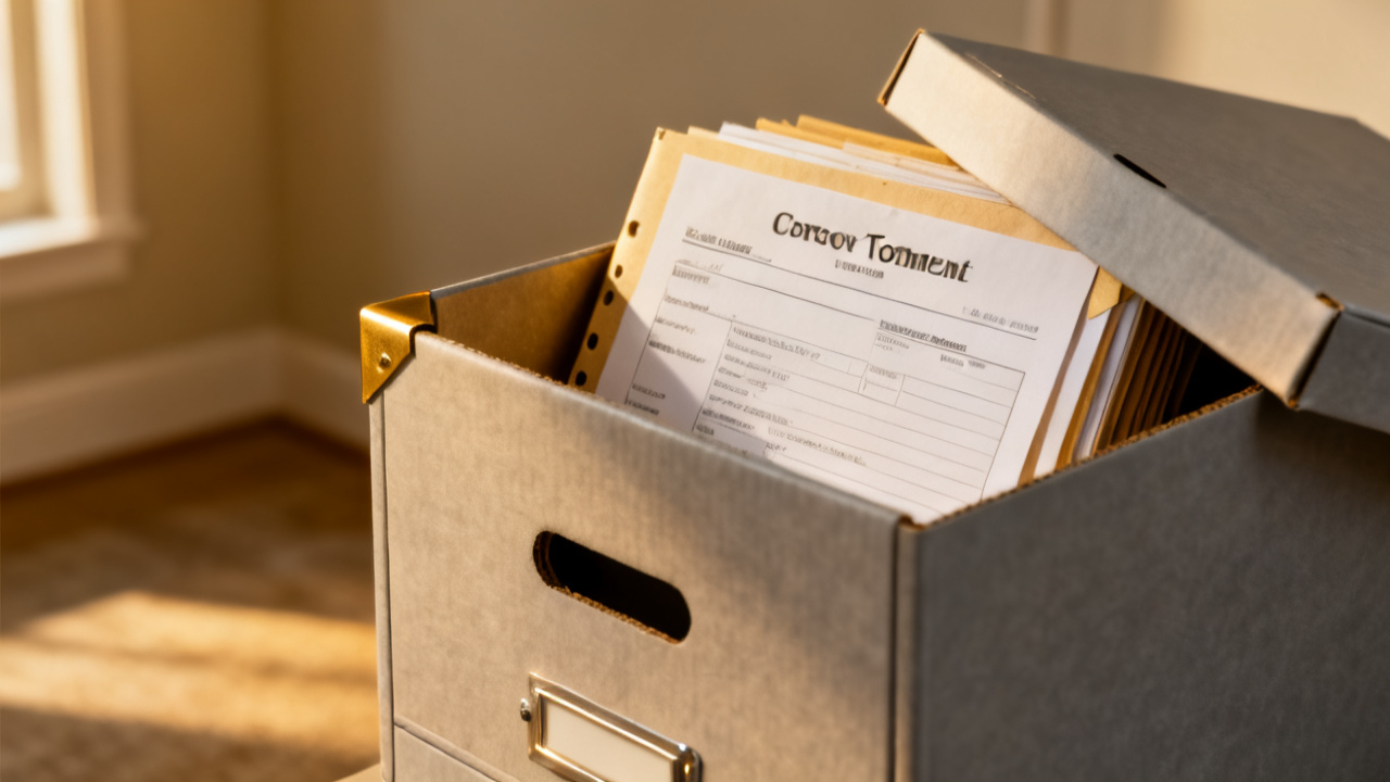 escrow statement folder beside a closed packet