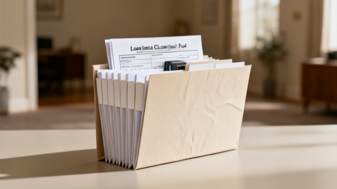 loan estimate closing disclosure folder close-up, unlabeled