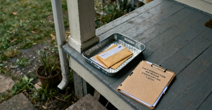 lock expiration date closing folder on a patio table