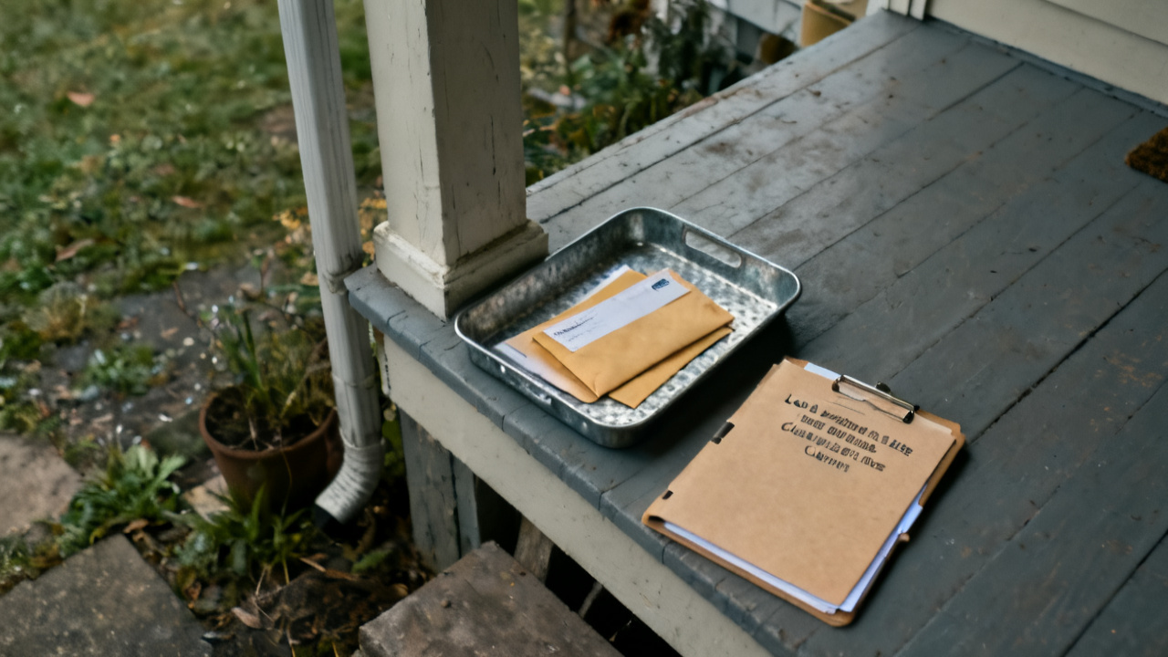lock expiration date closing folder on a patio table