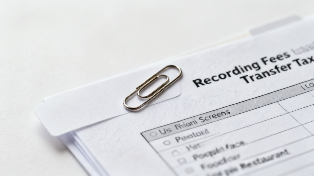 Detail of recording fees transfer tax folder for Recording Fees Transfer Tax