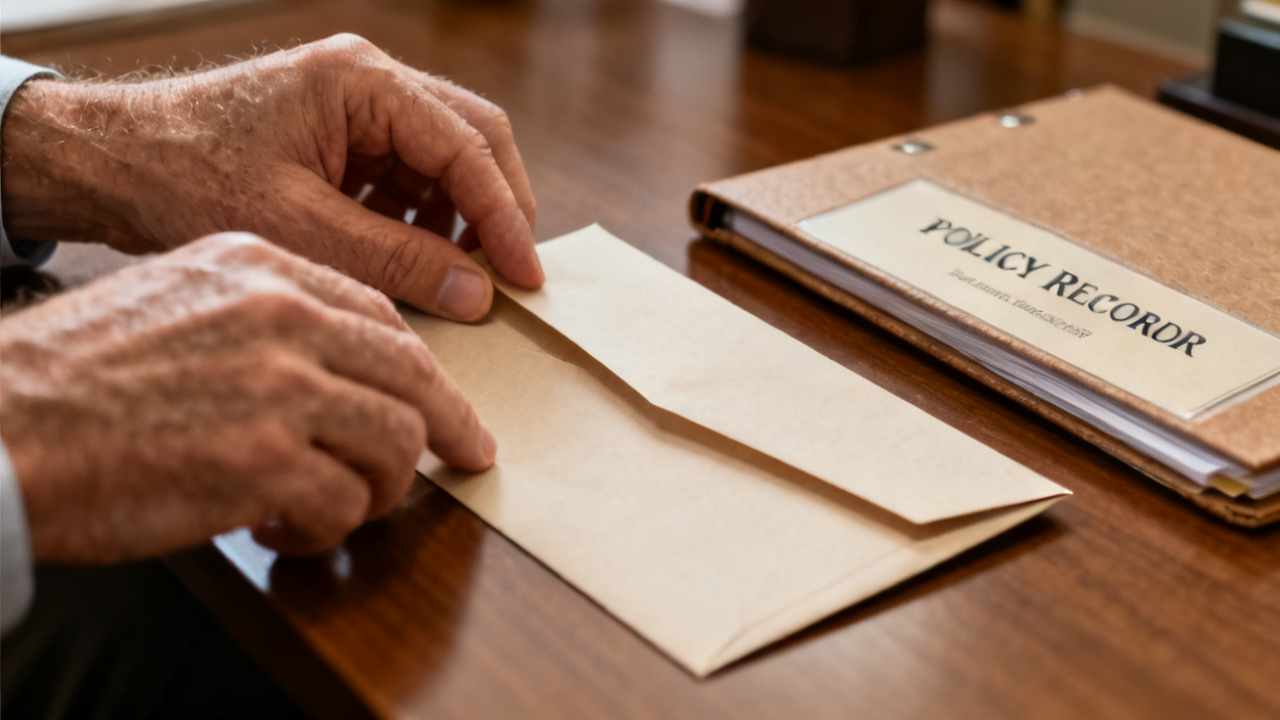 manila folder with title policy recording folder