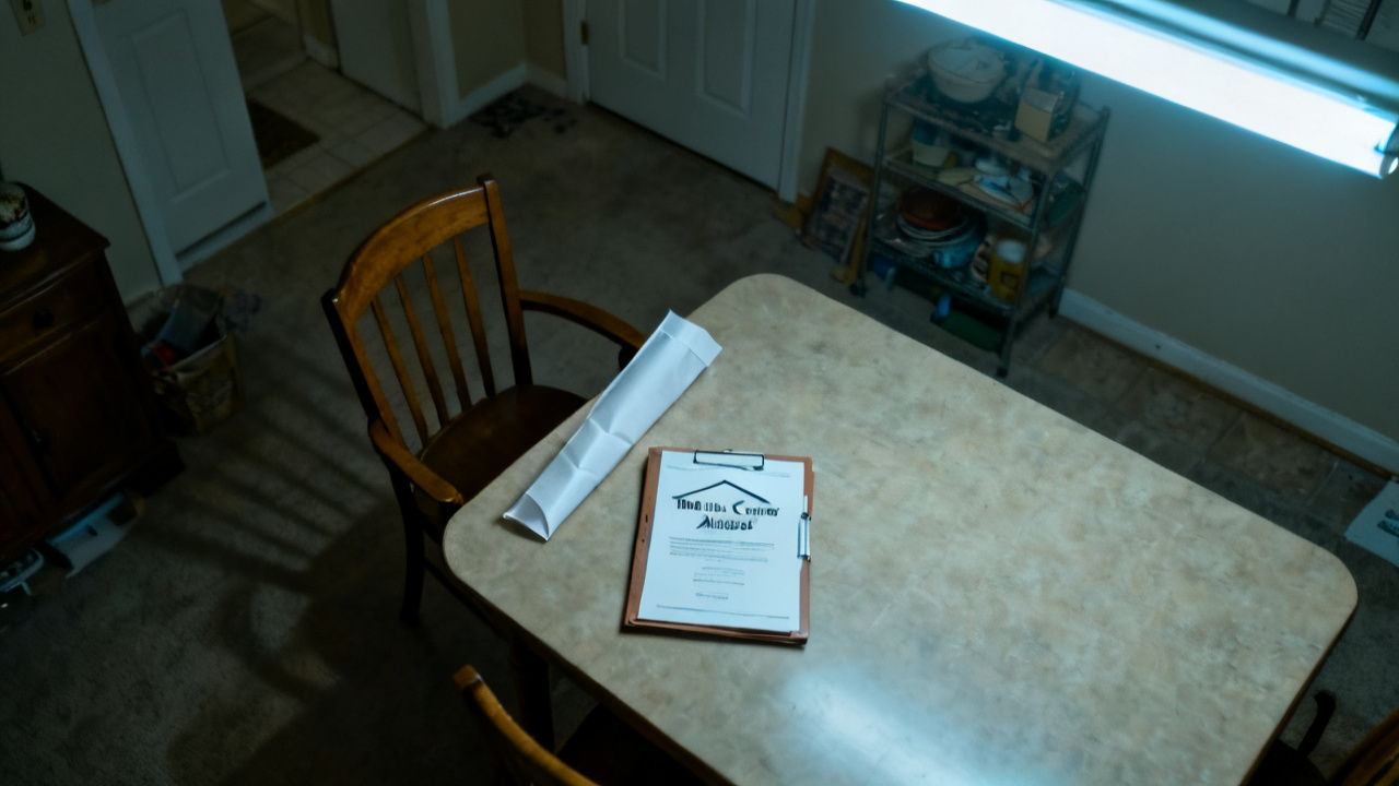 initial escrow analysis folder on a hallway console