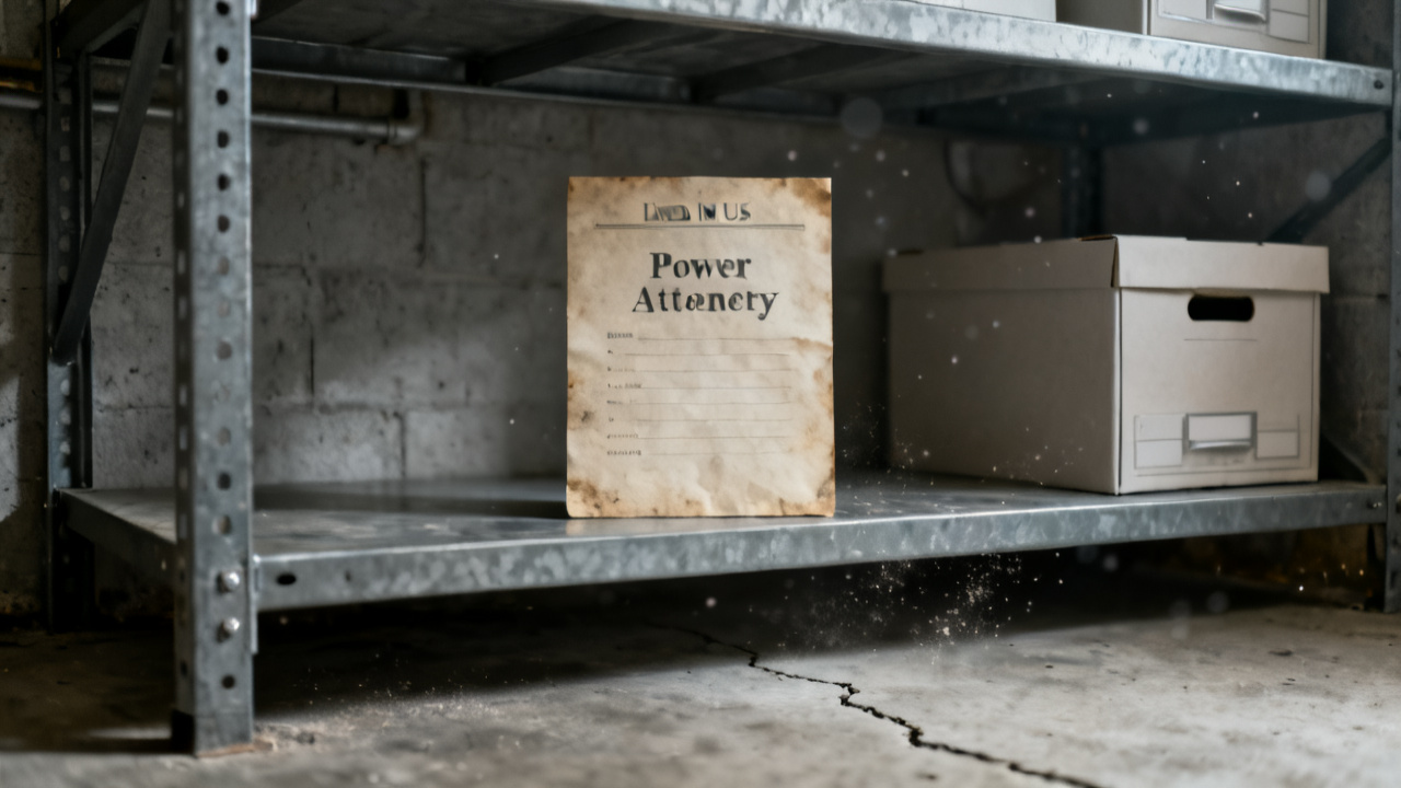 Power Attorney Packet Closing scene at a covered porch ledge