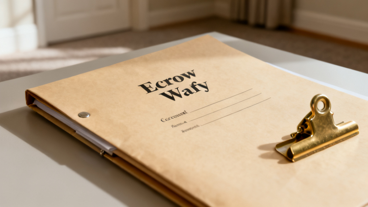 escrow waiver escrow account folder close-up, unlabeled