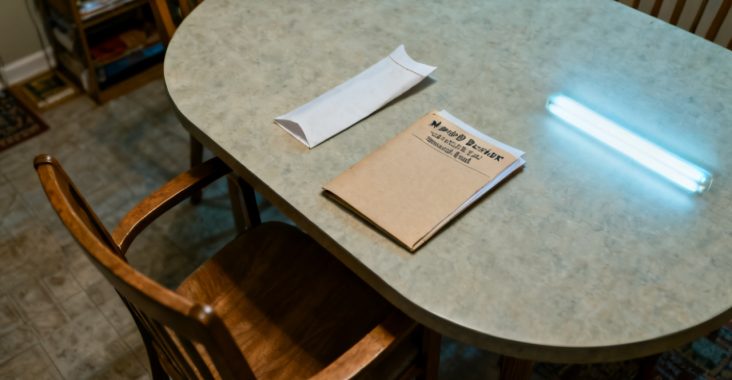 Quiet kitchen table for monthly depositor semiweekly folder