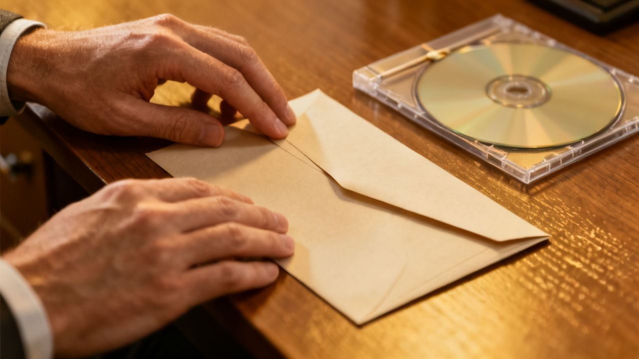 post-closing cd folder beside a closed packet