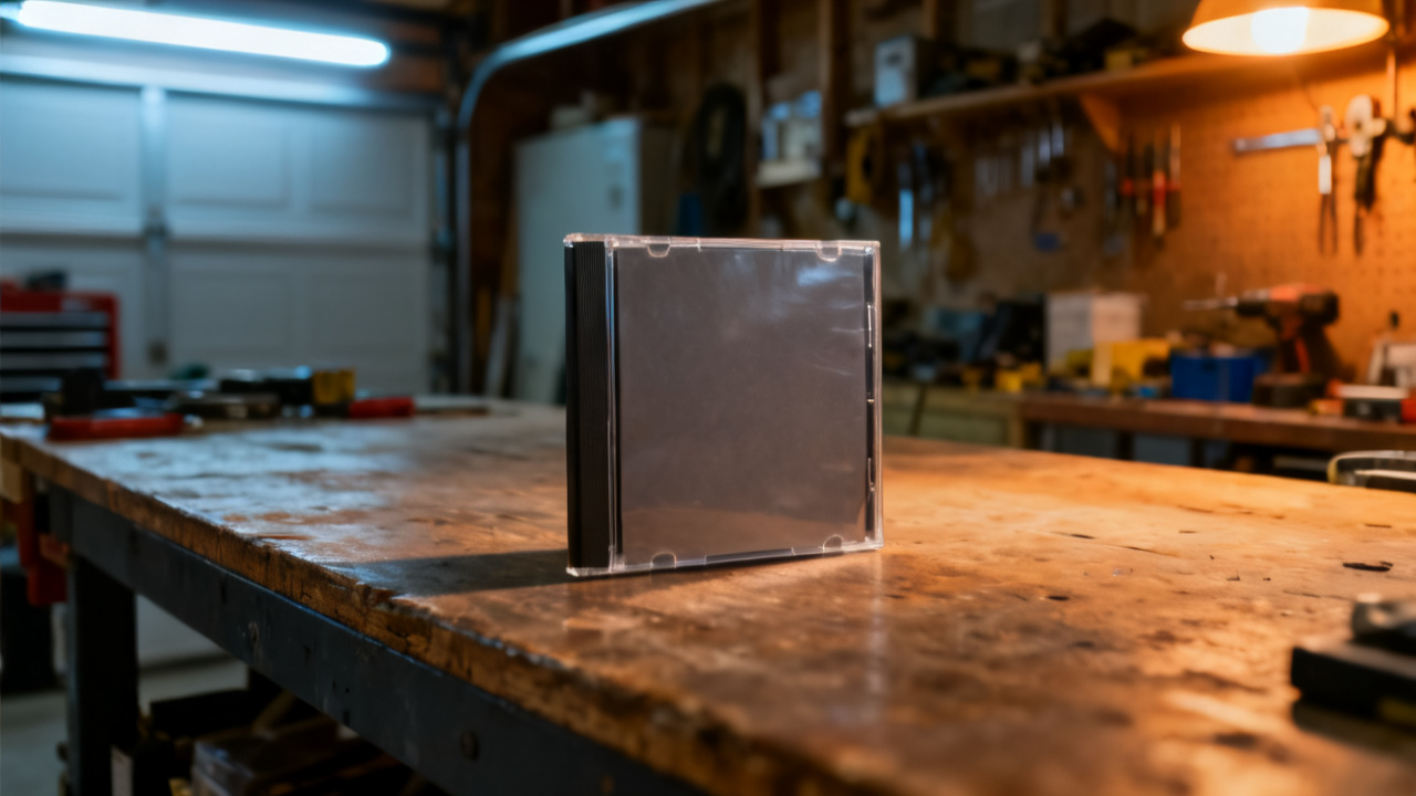 post-closing cd folder on a folding card table