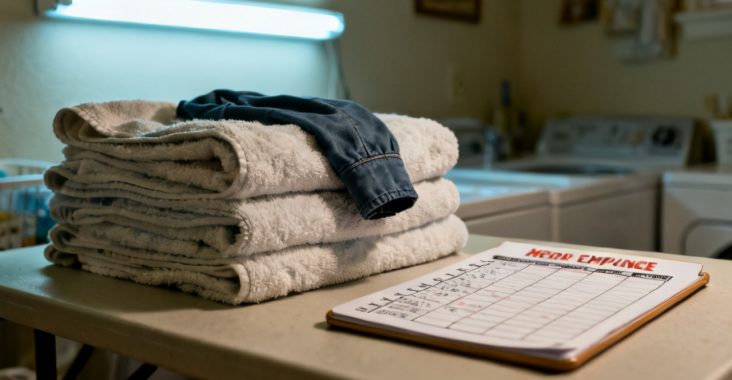 household employee schedule h waiting on a sunroom wicker table
