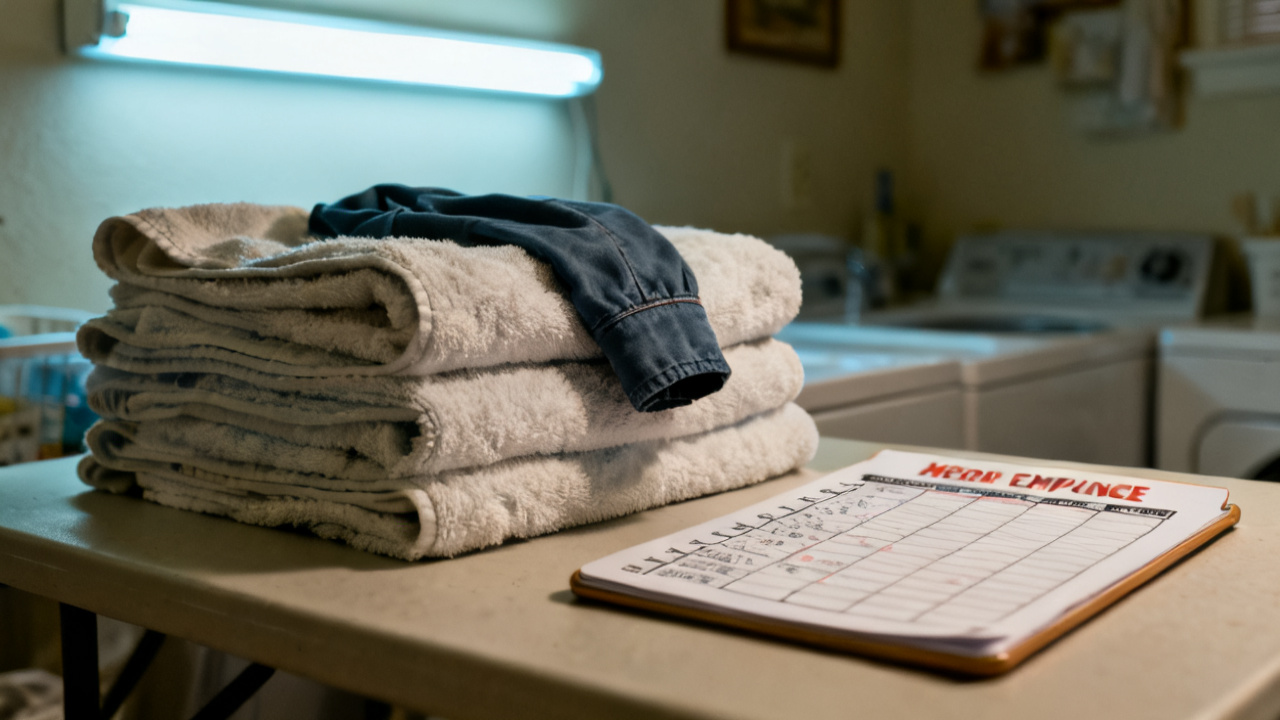 household employee schedule h waiting on a sunroom wicker table