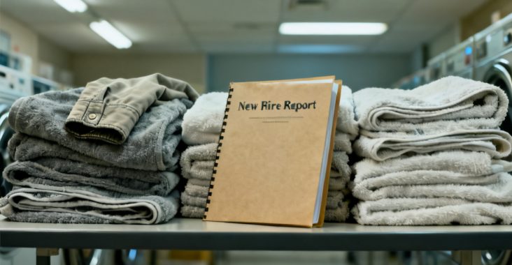 new-hire report first paycheck folder waiting on a bedroom dresser