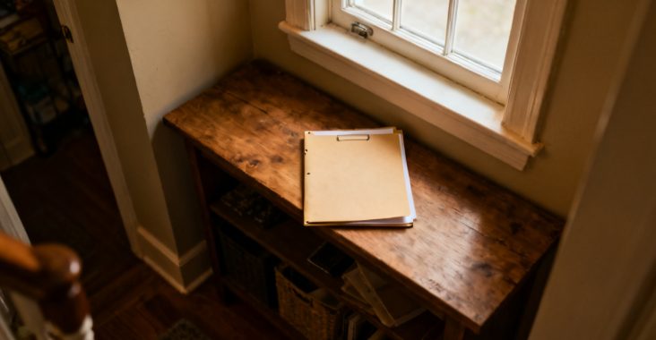 third-party sick pay folder waiting on a window seat