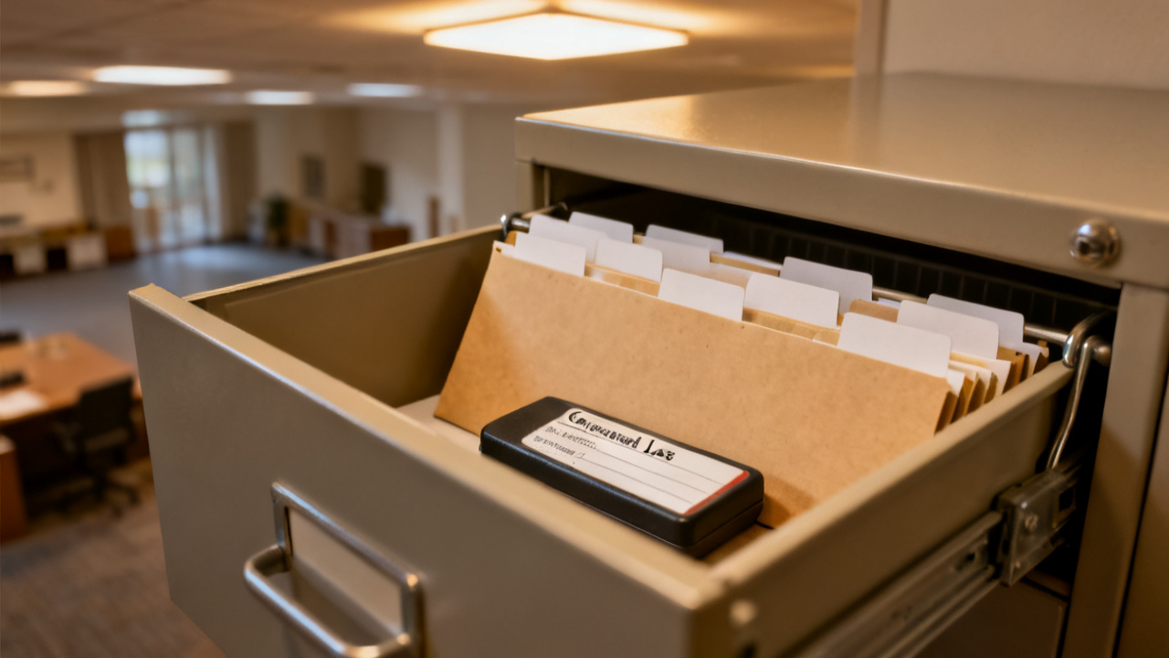banker's box with commercial inventory loss folder