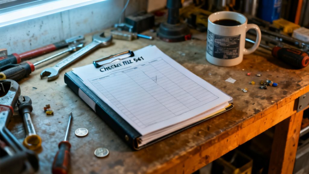 Quarter-Close Checklist File 941 scene at a dining table