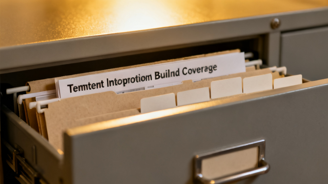 tenant improvements building coverage folder close-up, unlabeled