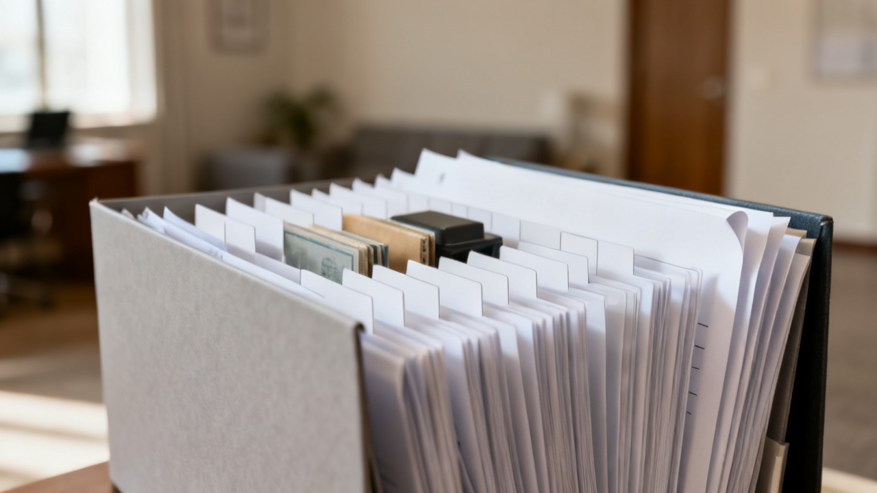 Still-life crop: leasehold interest business income folder