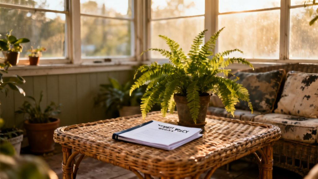 tenant policy building owner's folder on a fridge-side tray