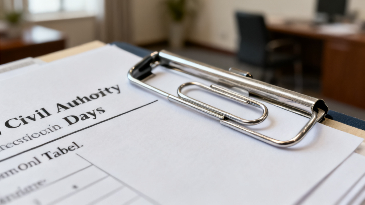 Detail of civil authority days business folder for Civil Authority Days Business