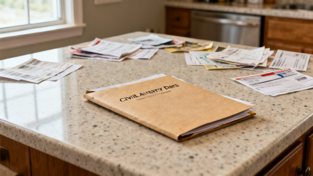 Quiet mail slot floor for civil authority days business folder