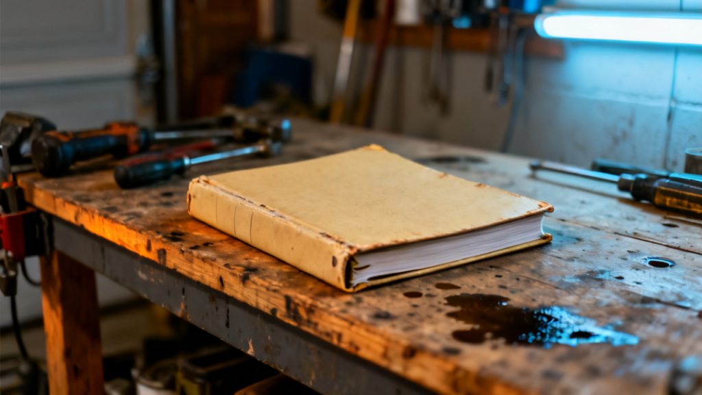 claim diary folder waiting on a mudroom bench