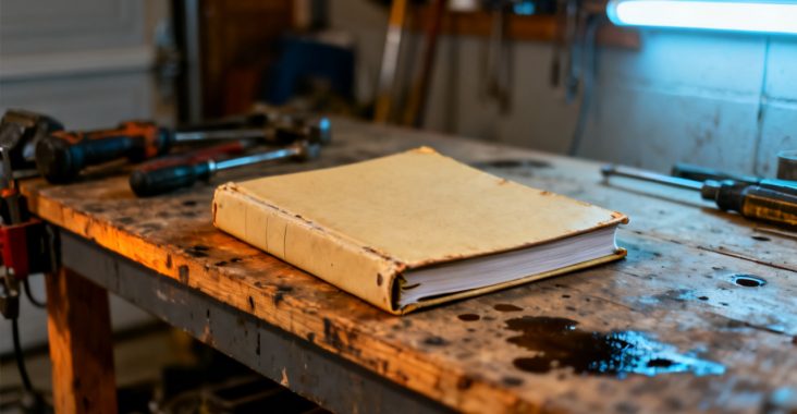 claim diary folder waiting on a mudroom bench