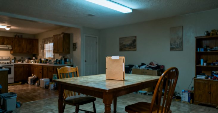 Quiet mail slot floor for commercial vacancy clause folder